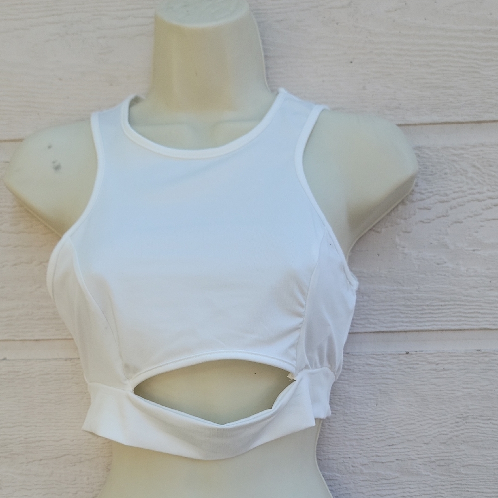 SHEIN White Cut-Out Tank Top